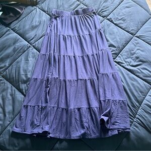 Zenana Blue Tiered Maxi Skirt Size Large